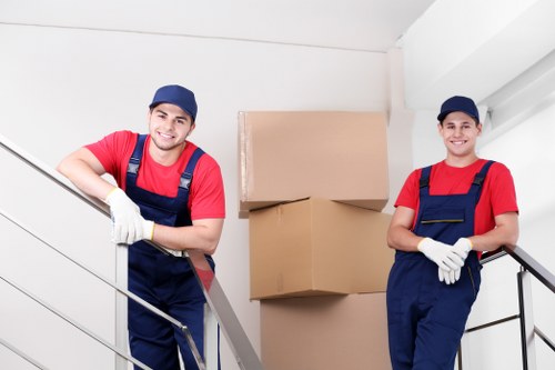 Office relocation equipment arranged for a Park Royal business move