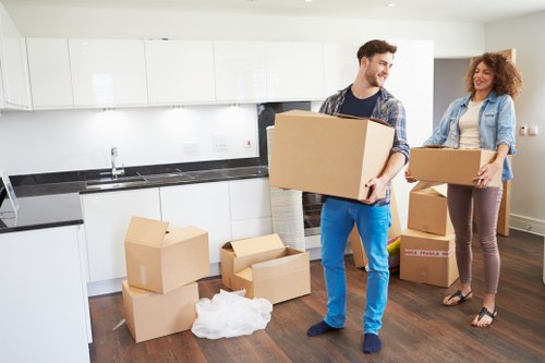Loading boxes and office items for Park Royal delivery